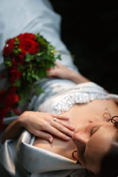 Bride from above. Low field of focus.