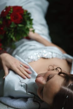 Bride from above. Low field of focus.