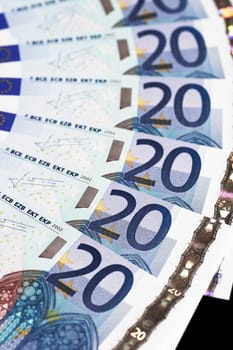 Money - 20 Euro Notes Detail