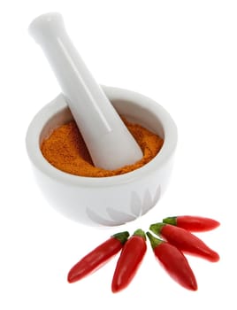 Chili,chili peppers with chili powder