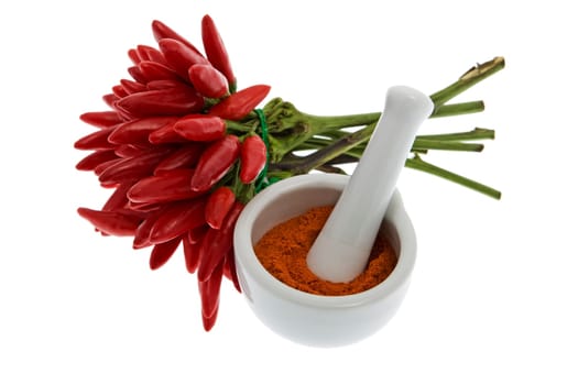 Chili,chili peppers with chili powder