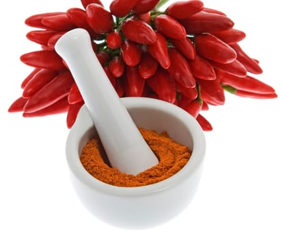Chili,chili peppers with chili powder
