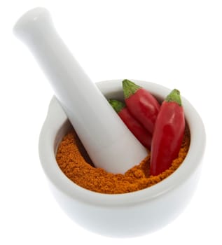 Chili,chili peppers with chili powder
