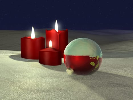 Christmas scene in the snow
