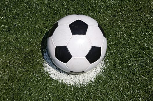 Soccer ball on the penalty point