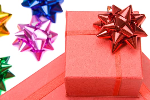 Many gifts and bows of different colors