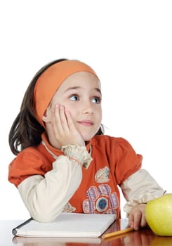 Adorable student thinking