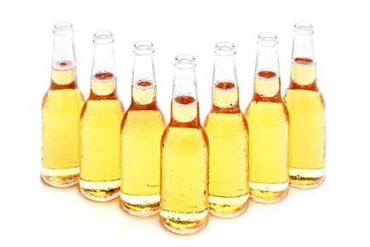 beer bottles group isolated