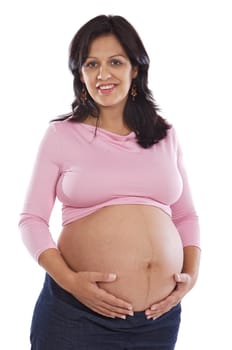 Pregnant girl feeling kicked
