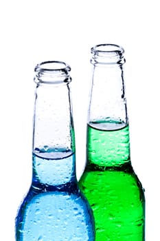 alcoholic beverages isolated on white