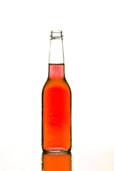 red bottle wet isolated on white