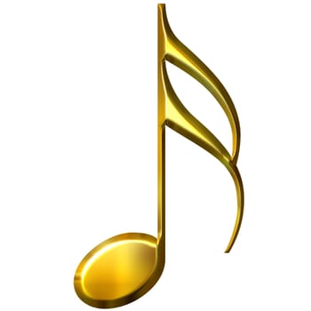3D Golden Sixteenth Note