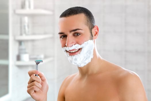 man shaving