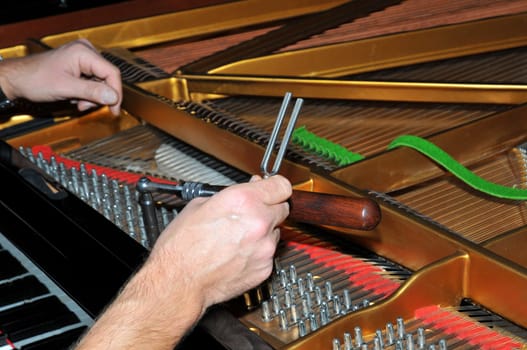 Tuning forks and tuning hammers are important tools for the piano tuner.