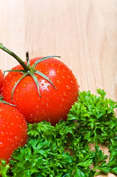 tomatoes and parsley on countertop