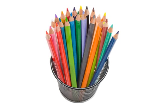 Many pencils of different colors