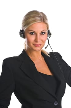 Woman with headset