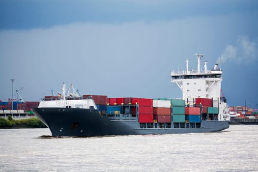 container ship in port