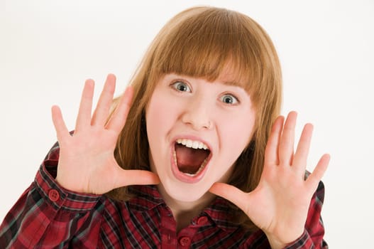 young woman crying