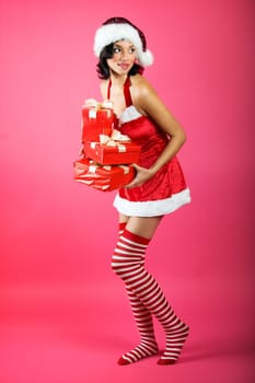 Santa Claus with gift