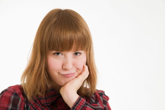 young woman pouting