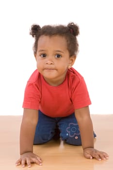 Adorable african baby crawl