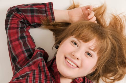 young woman relaxed on the bottom