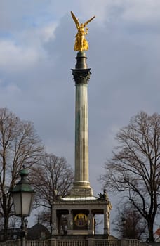 The Munich Angel of Peace in winter