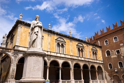 Piazza dei Signori with Dante in Verona