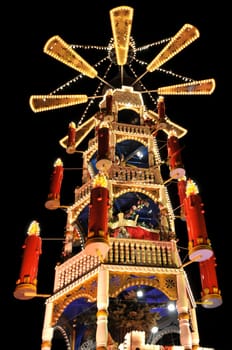This Christmas pyramid is located in Kassel. With a height of over 20 meters,it is currently the world's largest pyramid with fairy tale characters.