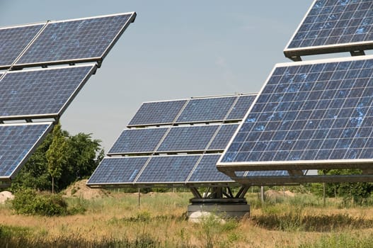 Three industrial solar panel