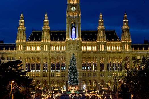 Christmas market in Vienna at the town hall