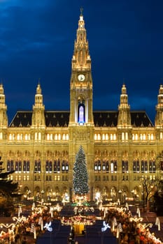 Christmas market in Vienna at the town hall