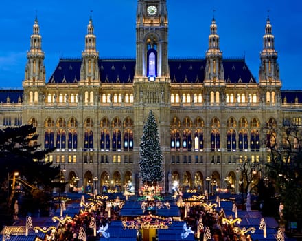 Christmas market in Vienna at the town hall