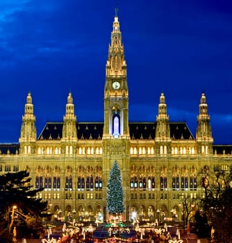 Christmas market in Vienna at the town hall