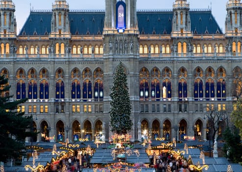 Christmas market in Vienna at the town hall