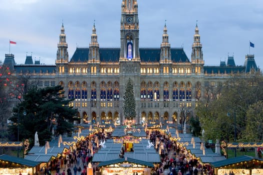 Christmas market in Vienna at the town hall