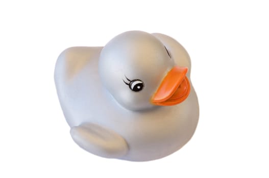 Silvered plastic duck