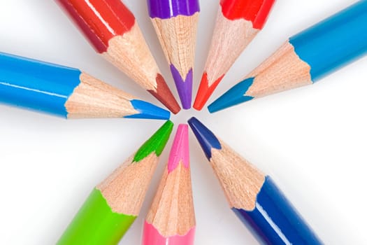 Many pencils of different colors