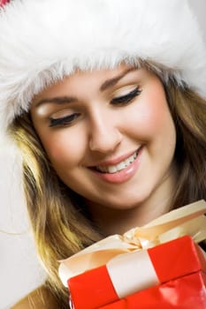 Santa Claus with gift
