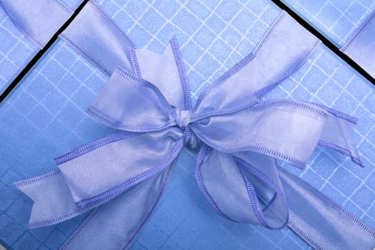 close up shot of a blue giftbox