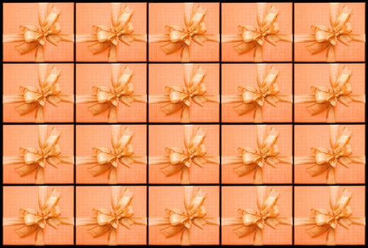 orange giftboxes in a row