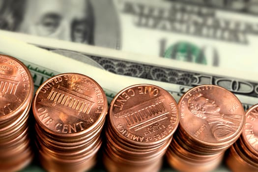 American One Cents and 100 dollar