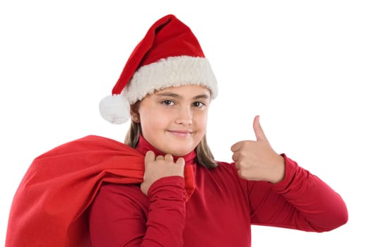 Beautiful girl with hat of christmas