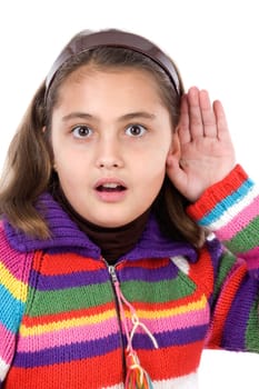 Adorable girl hearing