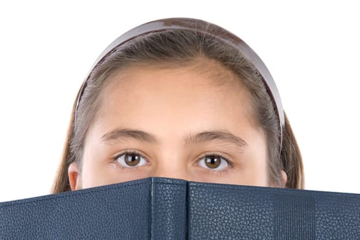Adorable girl with a book