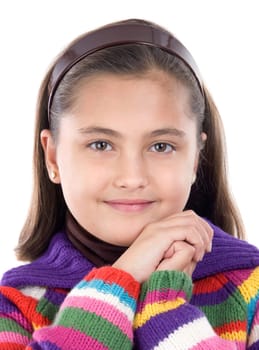 Adorable girl with woollen jacket
