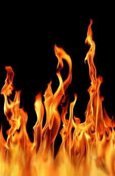 fire flame in black background