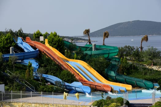 waterslide in summer time