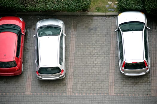 parked cars in parking lot